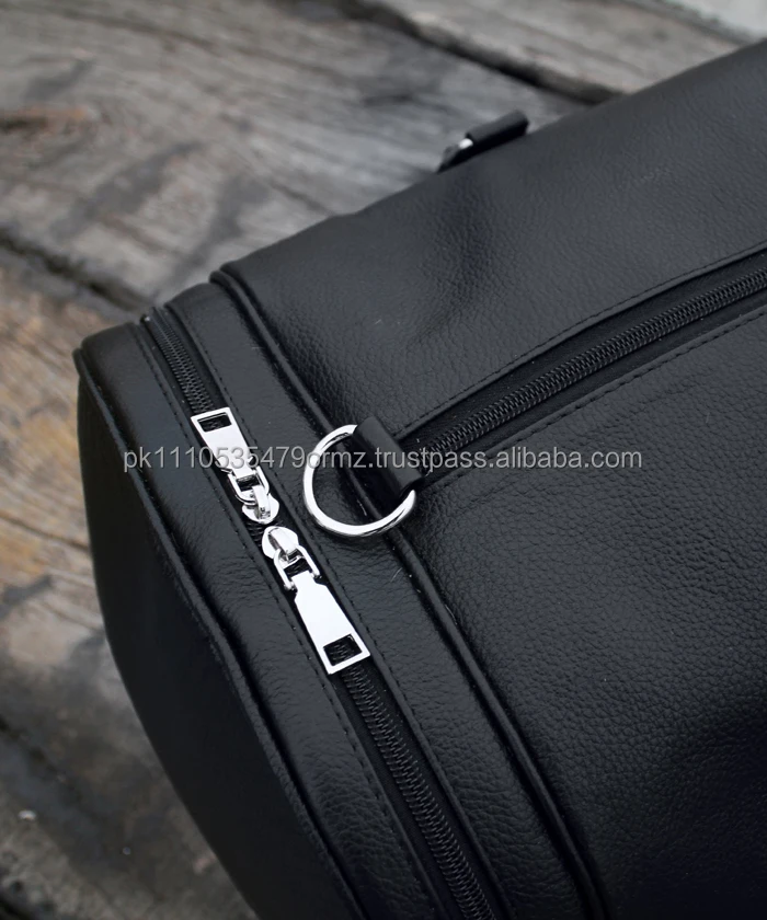 Luxury Black Leather Travel Duffle Bag Original Cow Leather Weekender