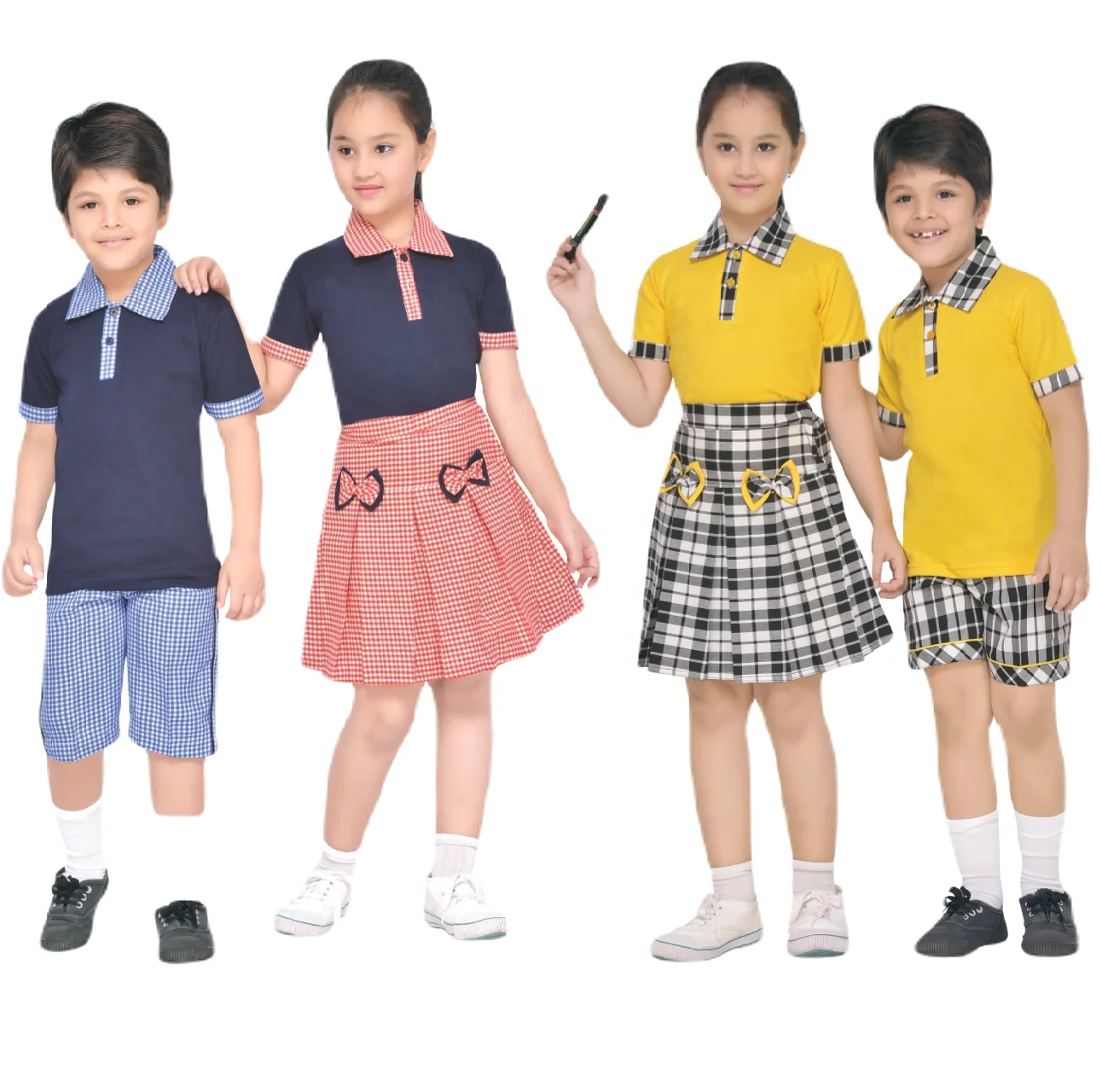 High Quality Custom Logo Uniform Dress Set for Children Primary School Uniforms for Boys and Girls