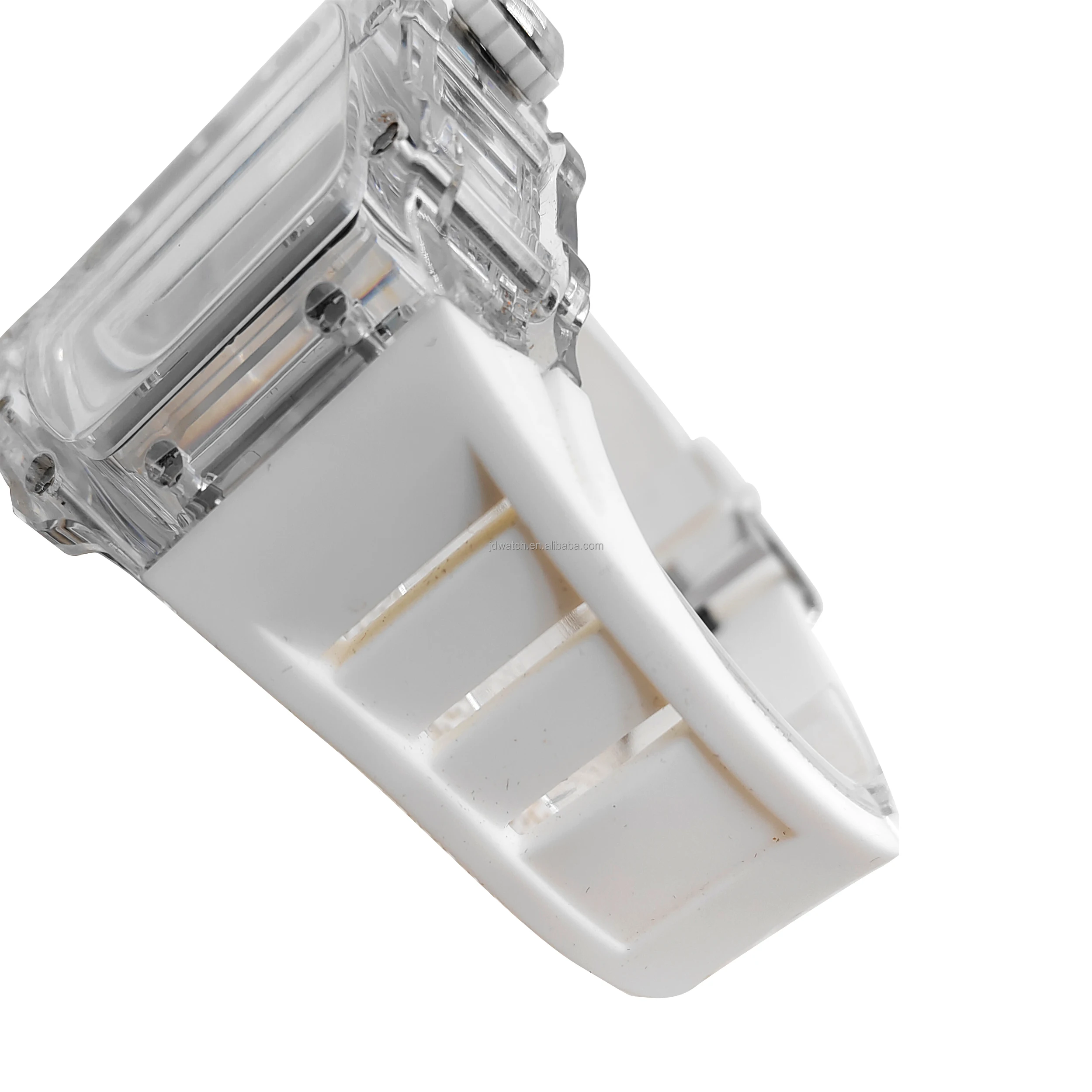 Futuristic Transparent Skeleton Watch with Tonneau Case