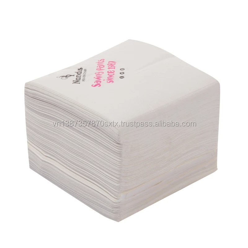 Custom Logo Eco-Friendly Unbleached Bamboo Paper Disposable Napkins Brown Cocktail Napkin Bag for Parties