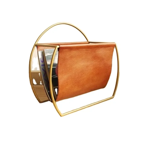 Новейший дизайн, металлический сетчатый держатель для магазинов, кожаный и металлический держатель для магазинов для рабочего стола, офиса, отеля и ресторана