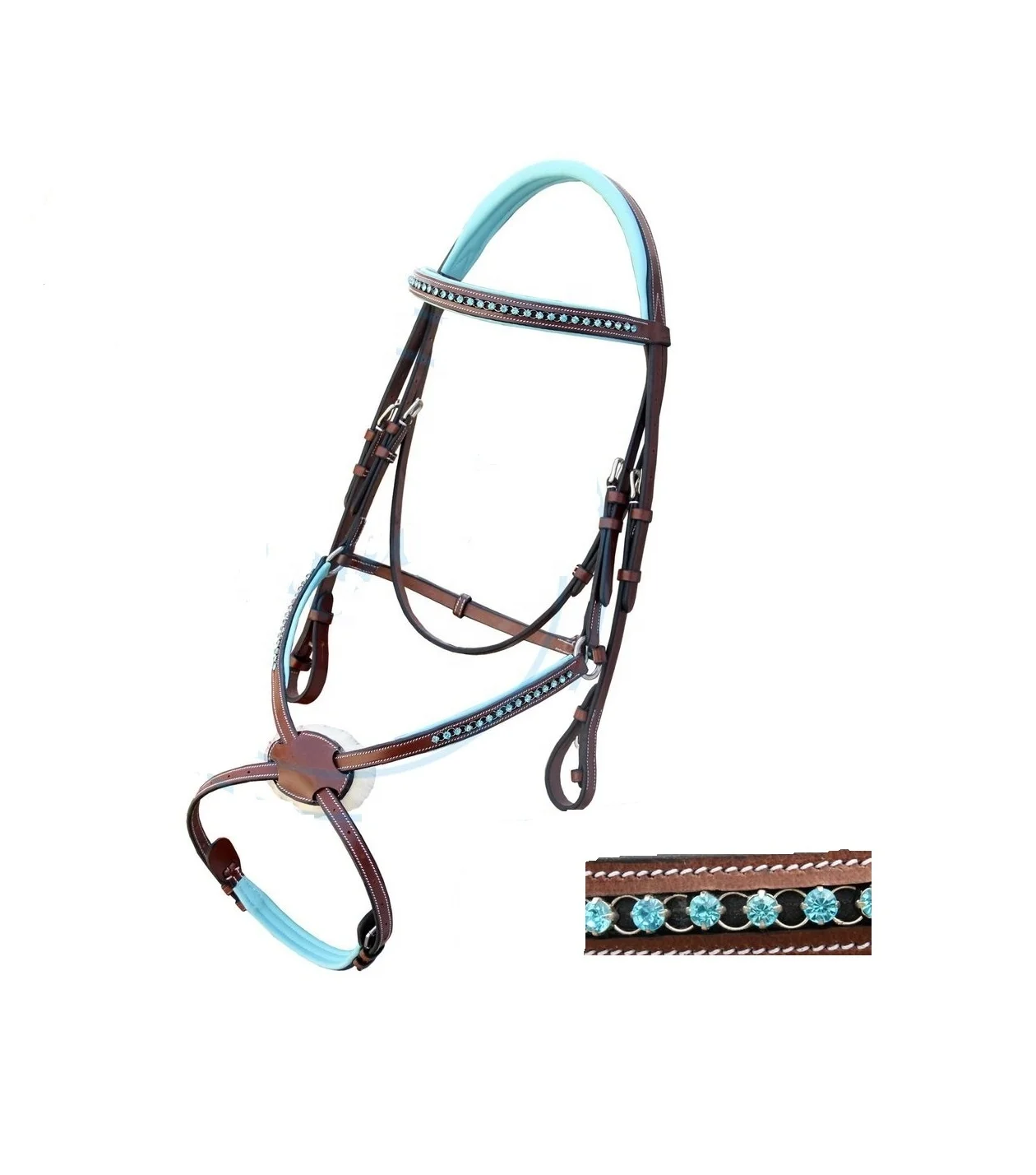 Anatomical Horse Bridal Caveson Horse Bridle Diamante Grackle Horse