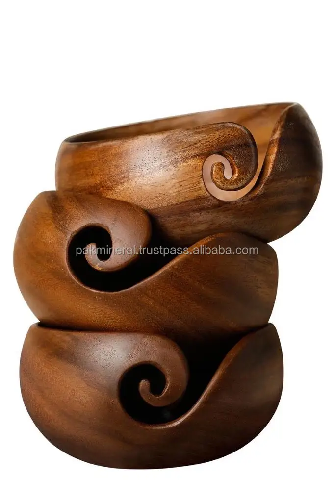 Best Quality Wooden Yarn Bowl Wool Bowl Yarn Holder Wooden Bowl For
