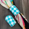 Turquoise & White Checkered