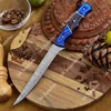 Damascus Steel & Blue Black Pakka Wood