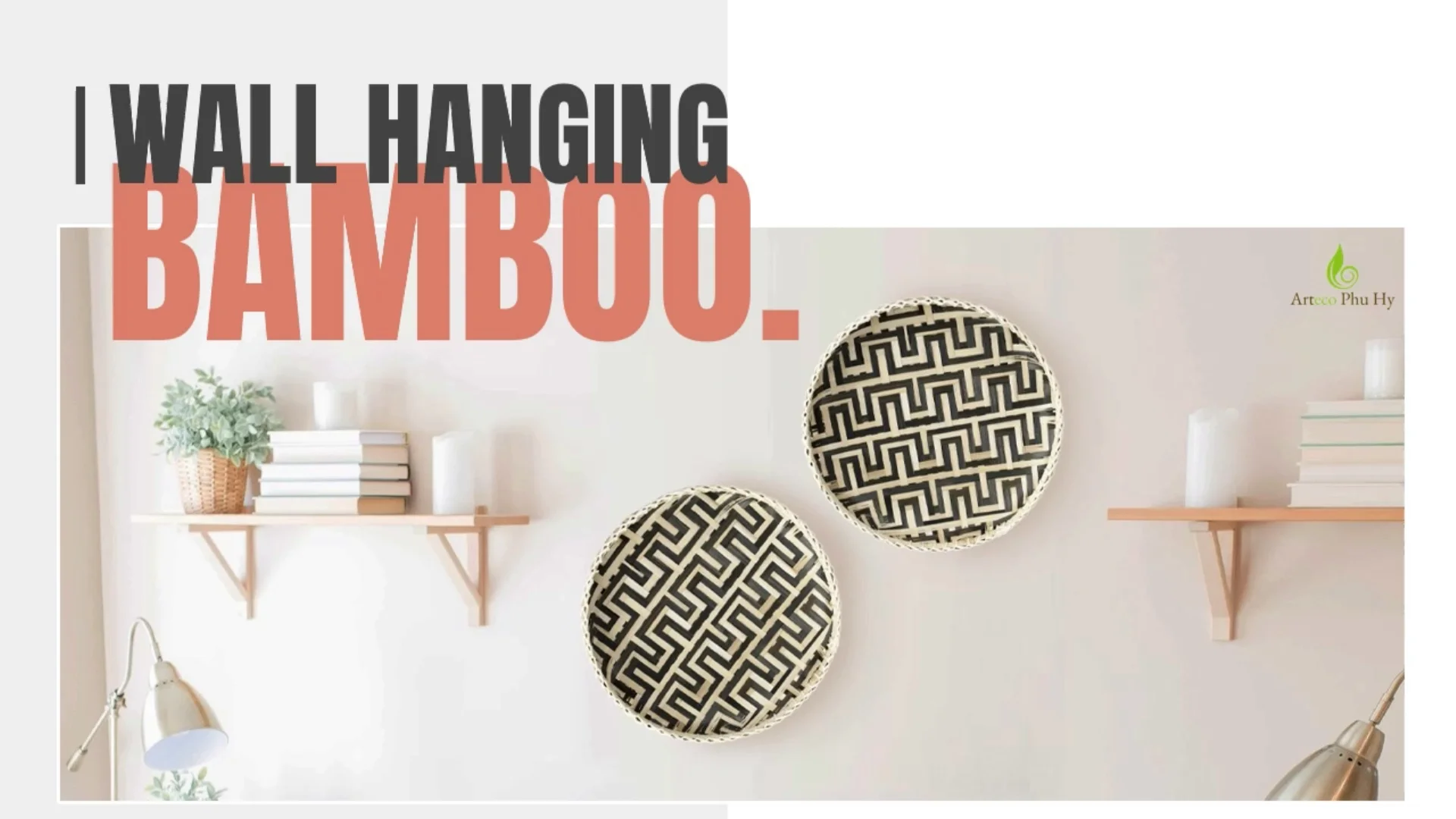 Latest Style Decoration Bamboo Basket Wall Art Handwoven Rustic Bamboo