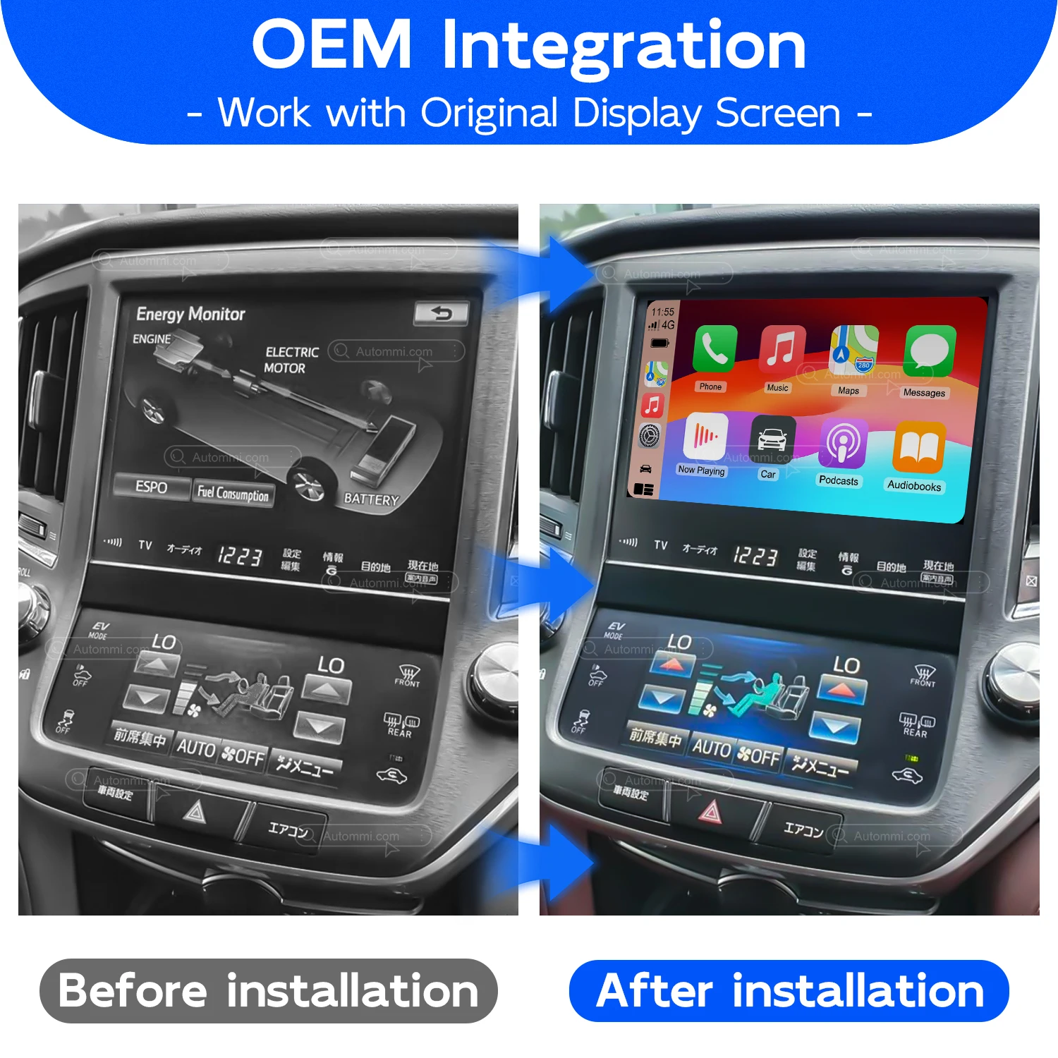Wireless Apple CarPlay & Android Auto Multimedia Box for Toyota