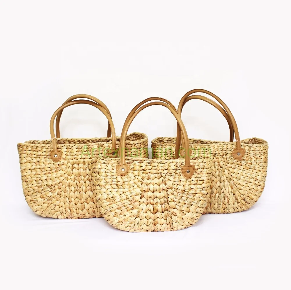 Woven Bag Thai Style Vintage Straw bags,Custom Name Bag,Water Hyacinth Handbag