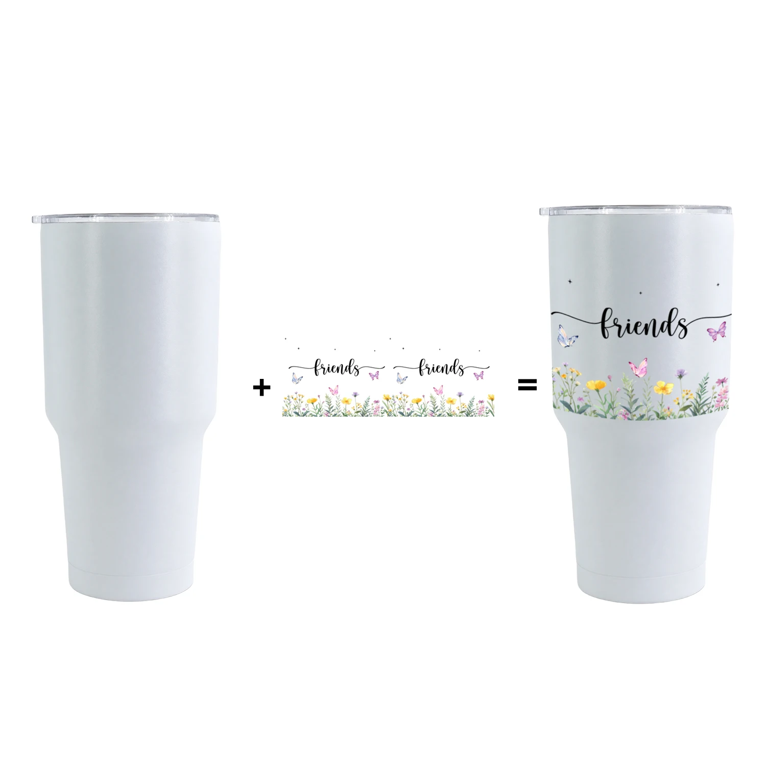 Copo térmico personalizado EffiPrint de 887 ml (30 oz) em aço inoxidável com canudo e parede dupla a vácuo._voghion.com