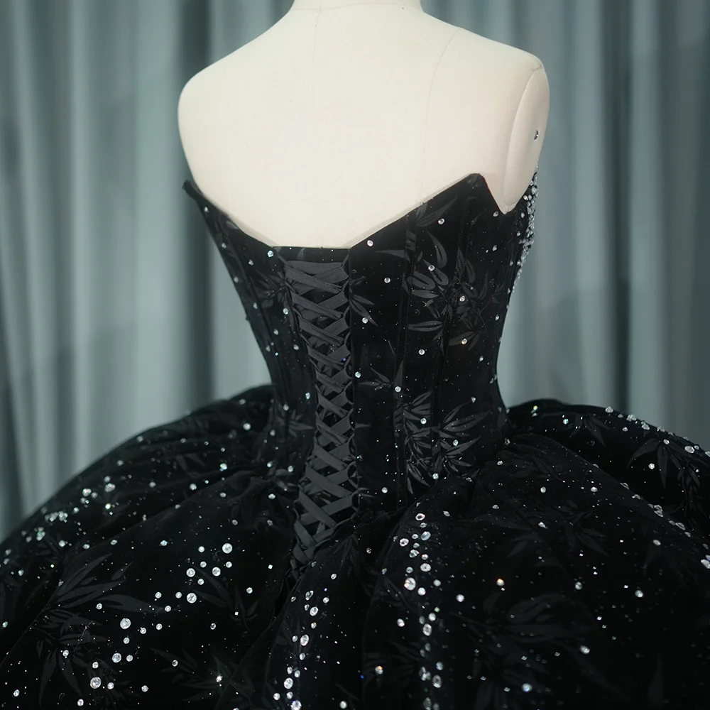 blue dress for baby girl Dama Dresses for Quinceanera in Black Style MQ1916 Quince Outfit main image 0