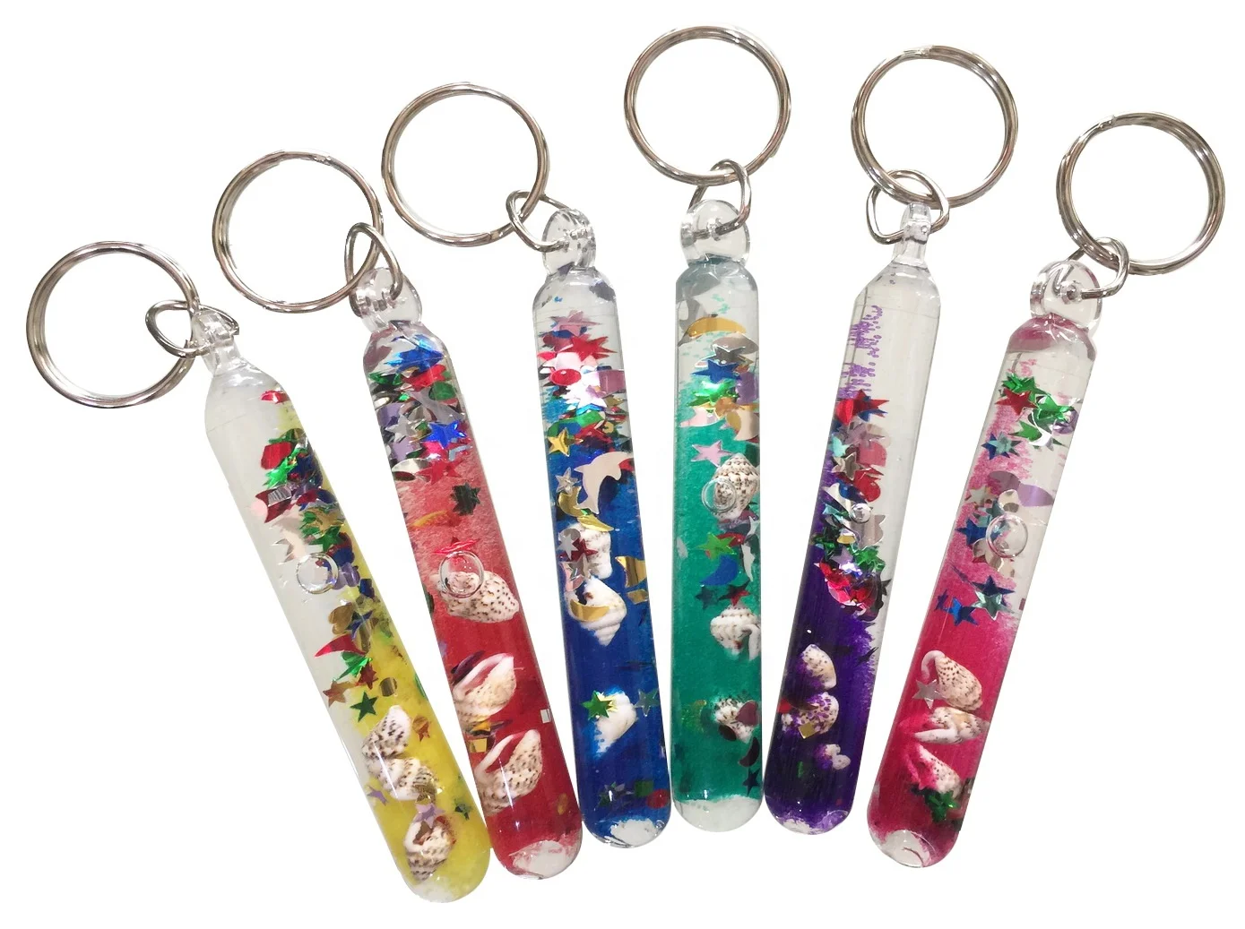 Glitter Wand Keychain Promotional Items Colorful Key Chain Souvenirs