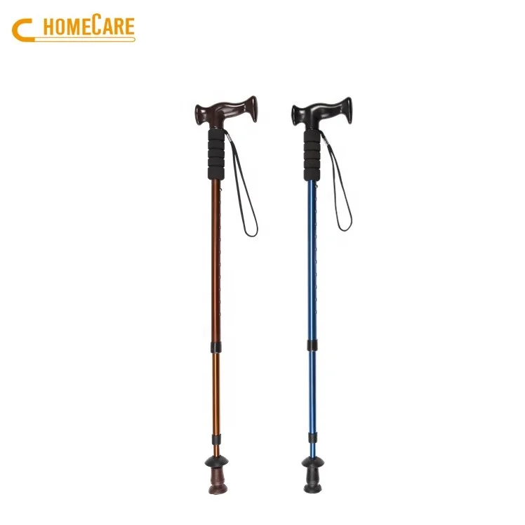 OEM Multifunctional T Handle Trekking Walking Sticks Cane Telescopic Crutch for Disabled Old Men Handicapped