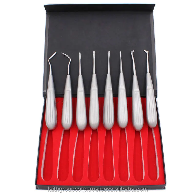 High Quality Stainless Steel Dental Elevator 8 Pcs Set Oral Tooth