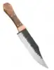 Madera de abedul marrón intenso, refuerzo de cobre pulido martillado