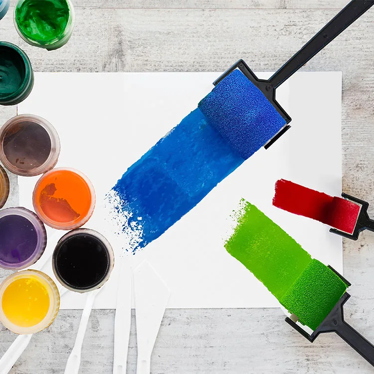 Decorative Pack of 3 Sponge Paint Rollers for Kids