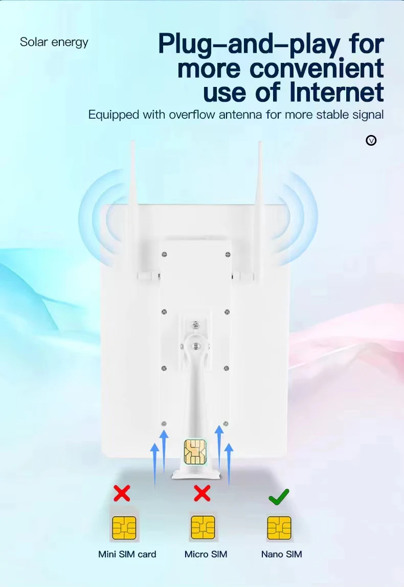 2024 New 4G  Solar Panel WiFi Router with Battery Professional for WiFi Security Cameras for Outdoor Wireless Router 4G SIM Card