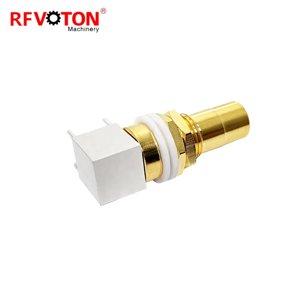 Cable Connector RCA Female Right Angle Bulkhead For PCB Connector supplier