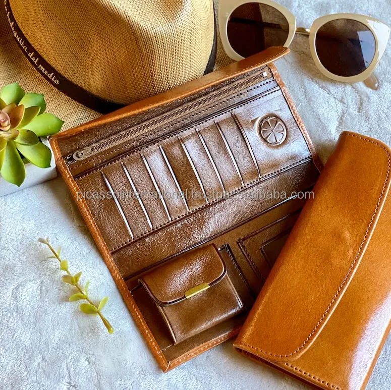 Top Selling Women's Stylish Modern Design Genuine Leather Wallet Vintage Natural Pattern Superior Quality Competitive Price