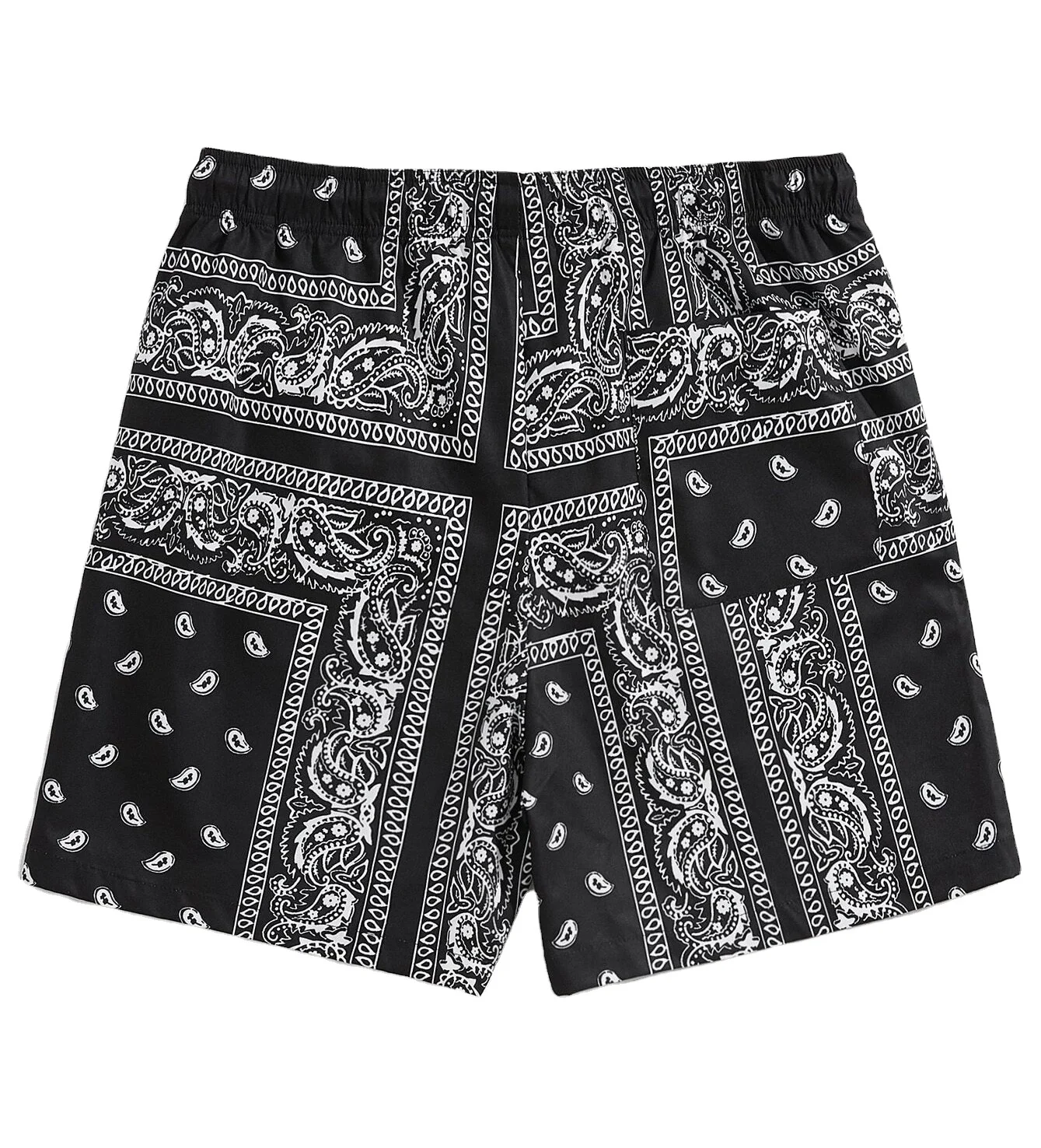 2024 Trending Custom Plus Size Double Layer Paisley Mesh 5 Inch Inseam Youth Basketball Bandana Print Men's Shorts