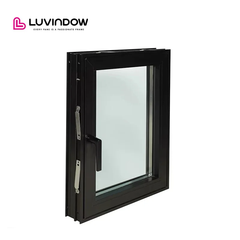 Ultra Narrow Frame House Window Design Anti-deformation Heat Insulation Aluminum Black Tilt Turn windows