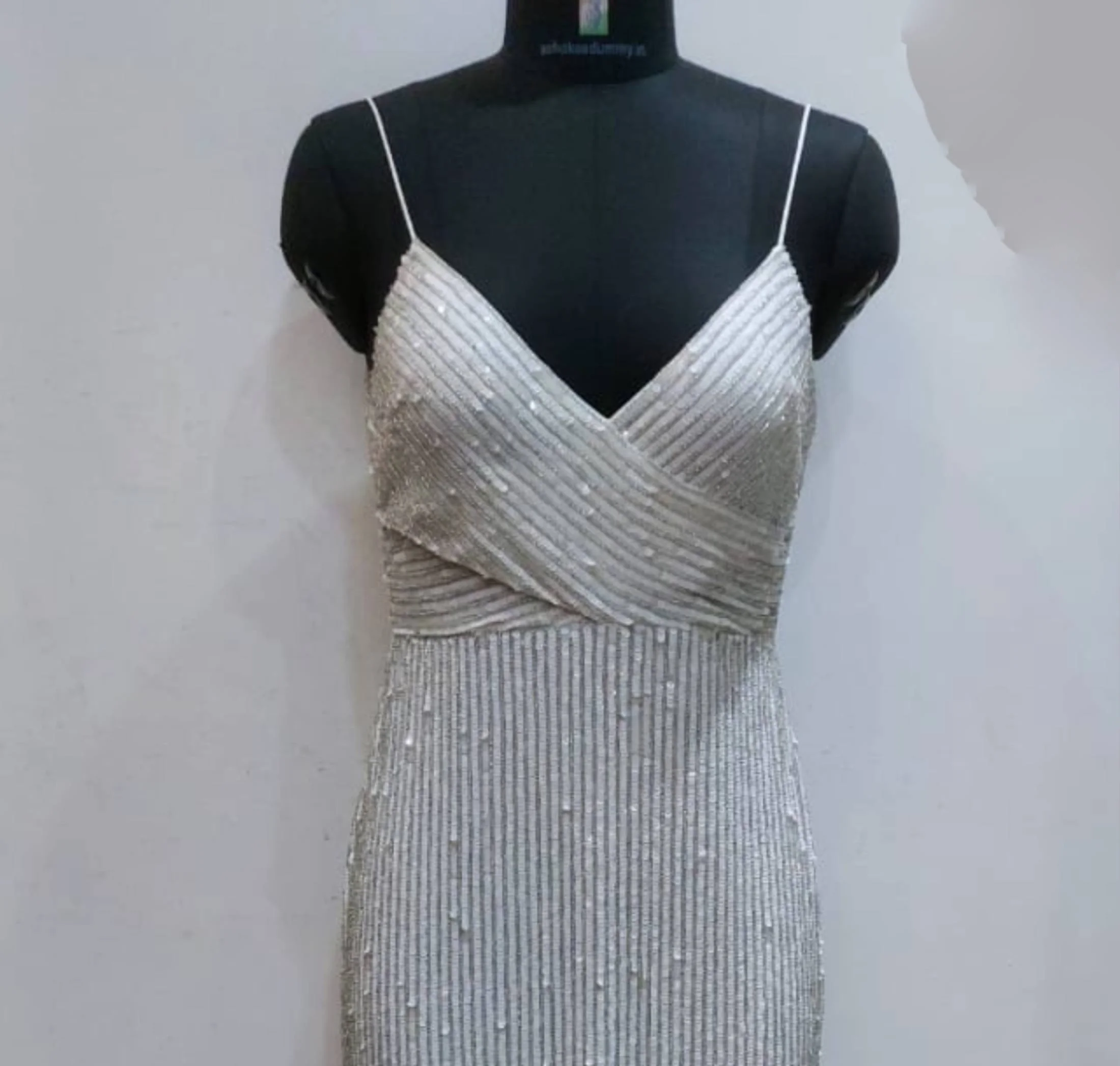 Classy White Hand Embroidery  Very Stylish Bespoke Evening Gown/Dress