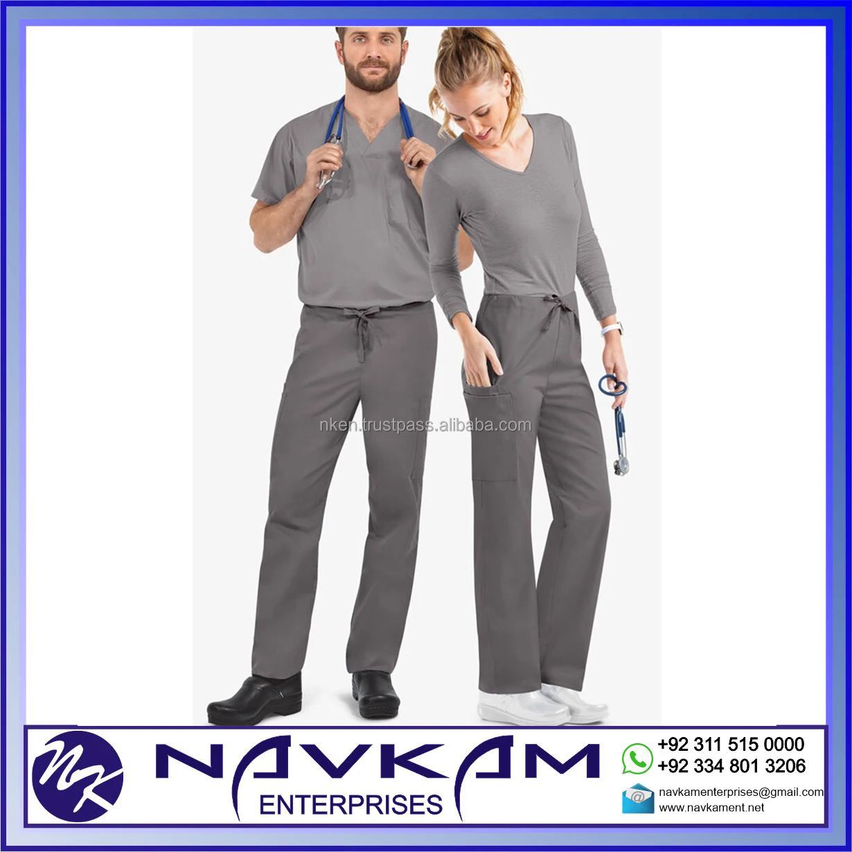 Fashion Men Stretch Dental Hospital Scrubs Uniform Sets Unisex Pharmacy