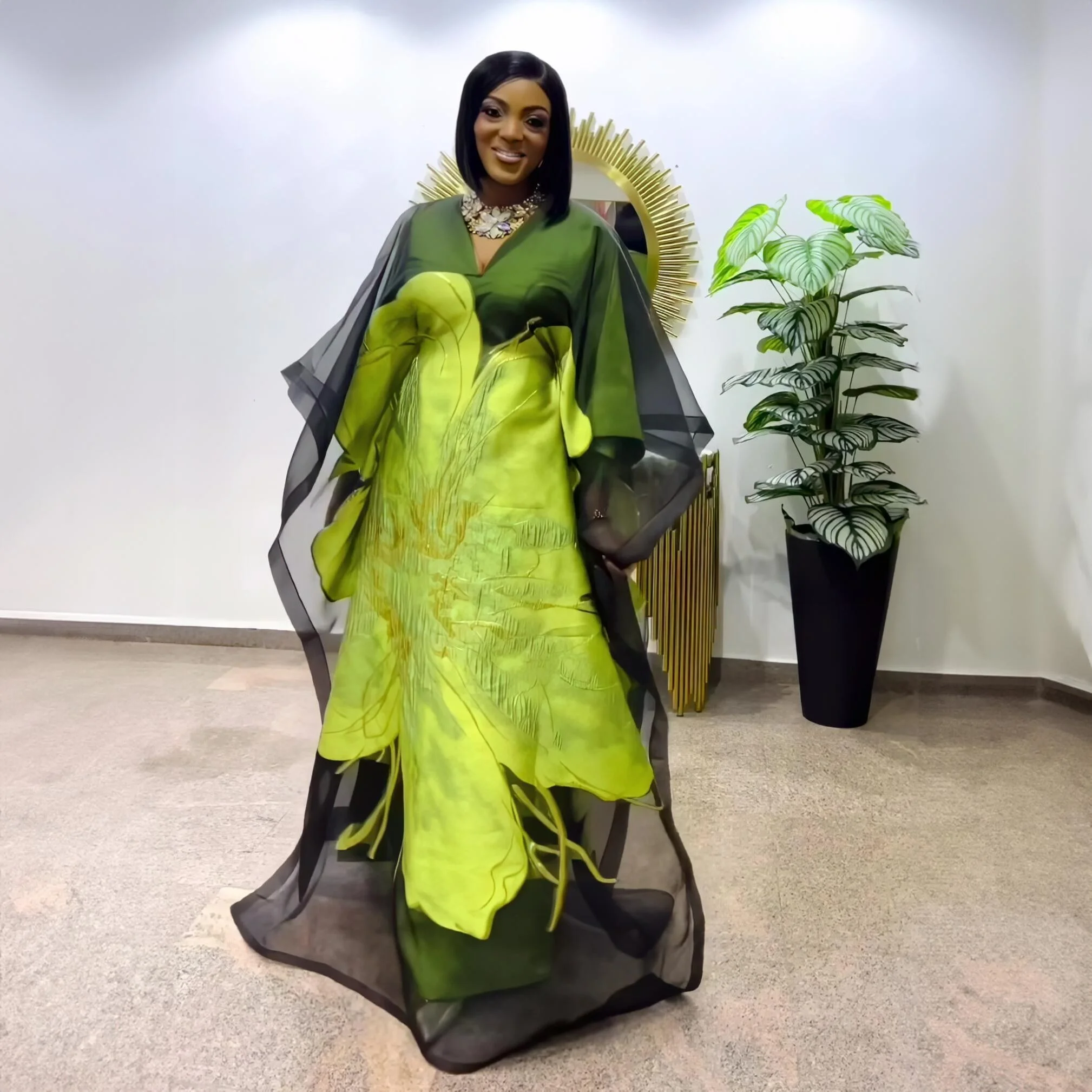 boubou dress design Handmade Ankara Beaded Boubou Dress