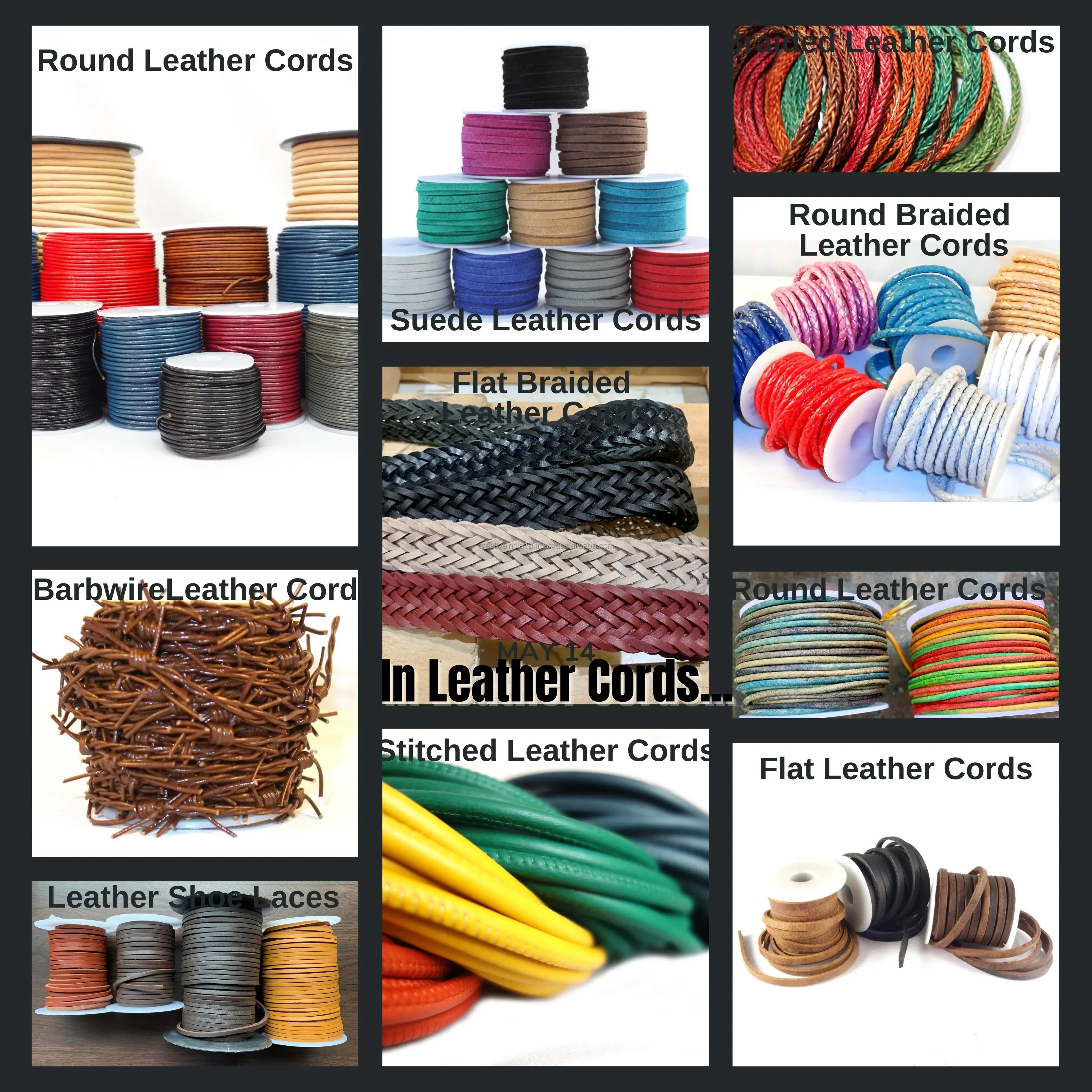 Round Braided Leather Cords Genuine Leather Cords For Making Diy Craft