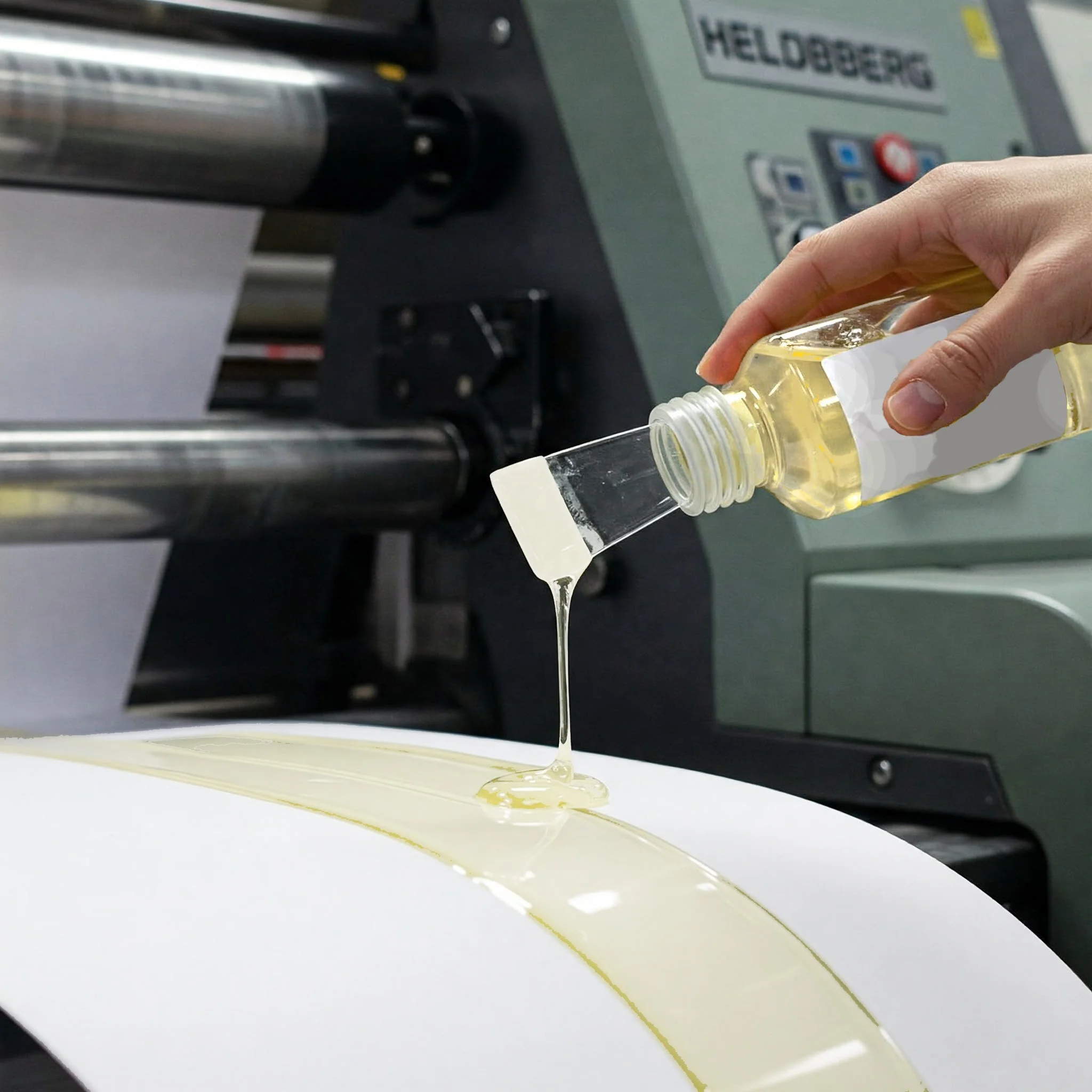 UV Gloss OPV Spot Roller Curable Varnish liquid coating Curing Paper by Offset Screen Printing