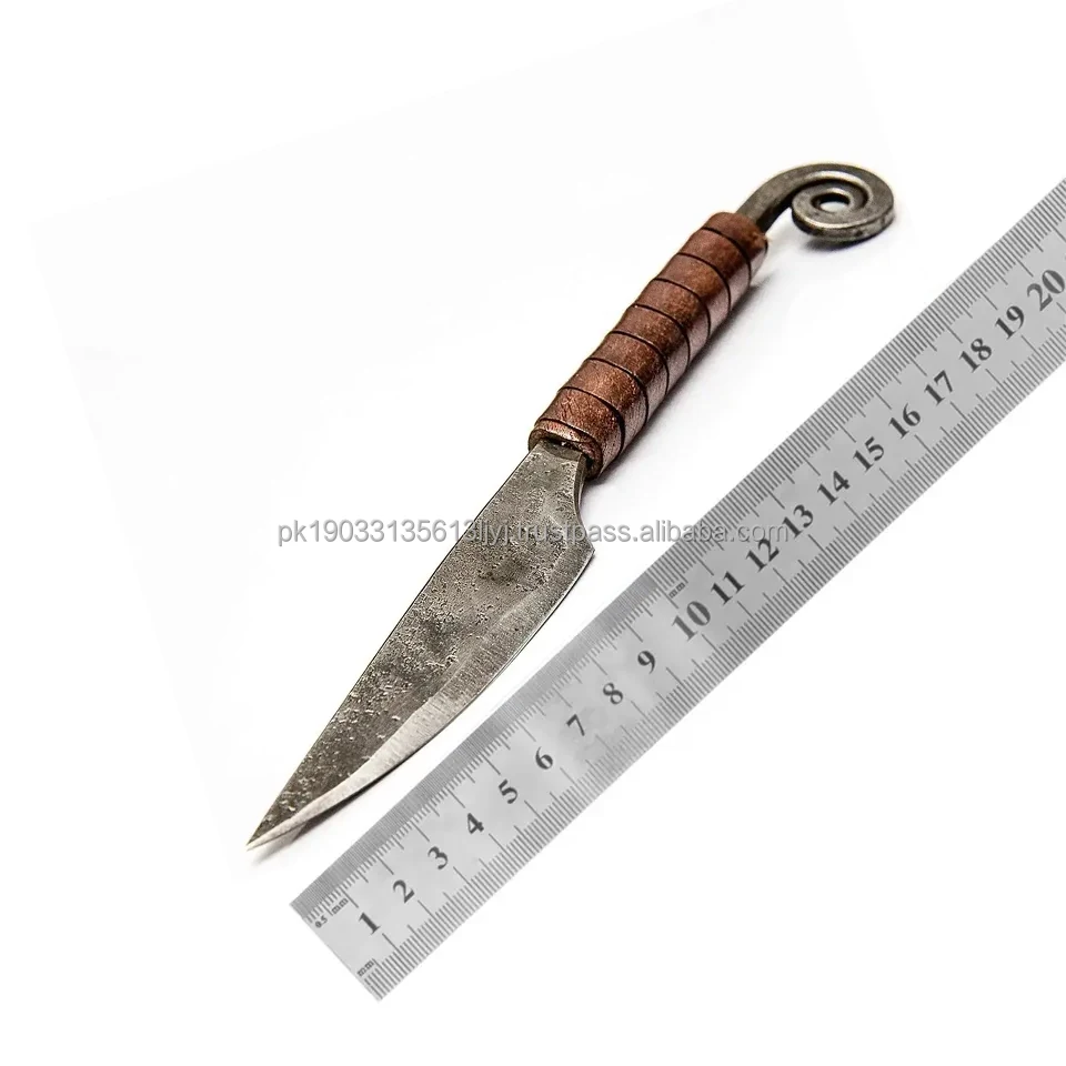 Handmade Carbon Steel Viking Knife With Hand Forge Handle and Fine Leather Sheath Medieval Hunting Viking Knives