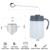 Black thermos cup+filter+spoon (three piece set)