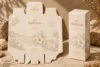 Marfil cálido, líneas botánicas, toques de terracota apagada