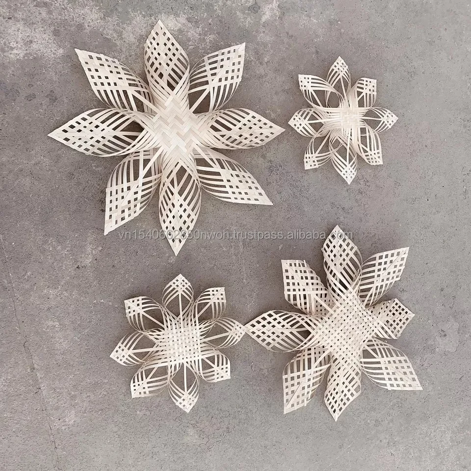 Christmas Decor Bamboo Star Moon Hanging (Set of 5)