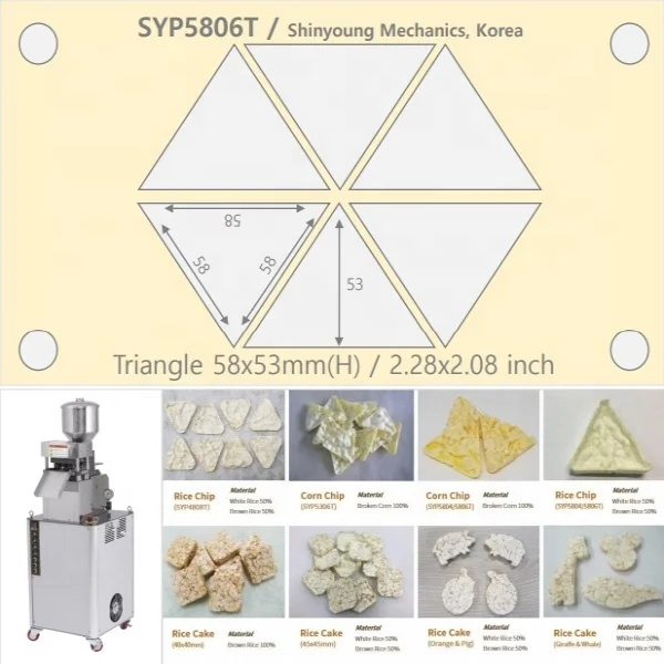 SYP5806T Triangle Popped Chips Processors CE Approved Industrial Confectionery Equipment Rice Cake Machine From Korea