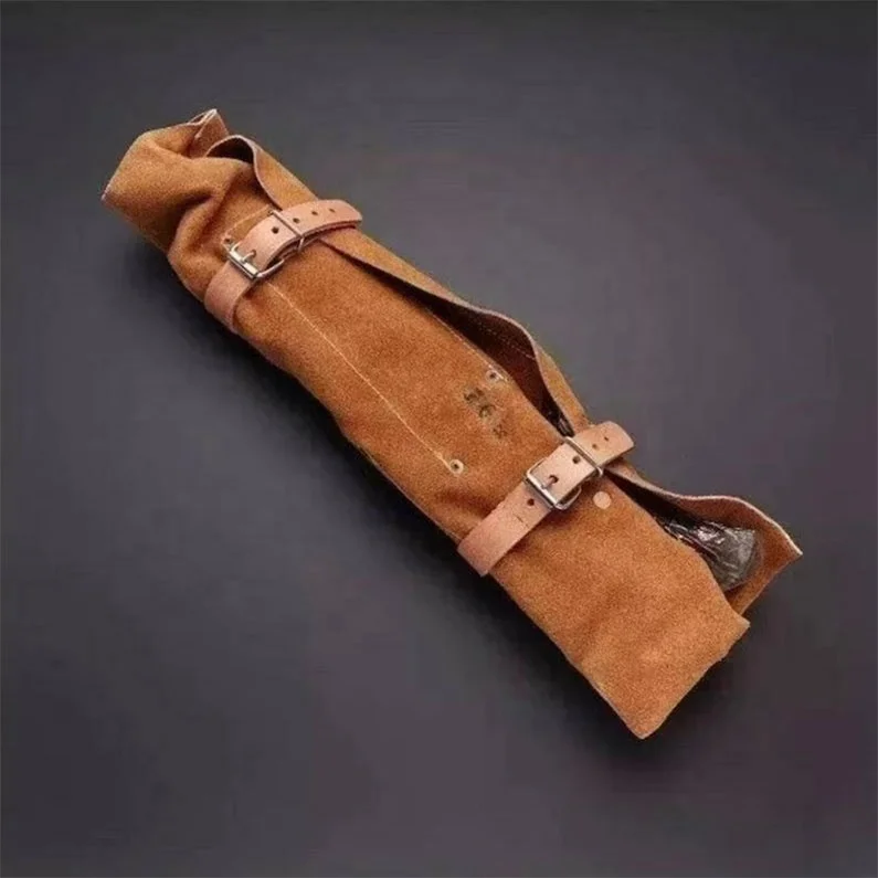 Набор кухонных ножей ручной работы из дамасской стали, набор из 5 кухонных ножей для барбекю, с кожаным чехлом