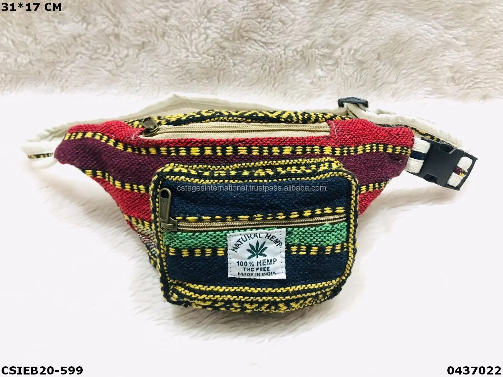 Buy Handmade Hemp Festival Unisex Waist Pack Boho Hippie Waist Bag Hip