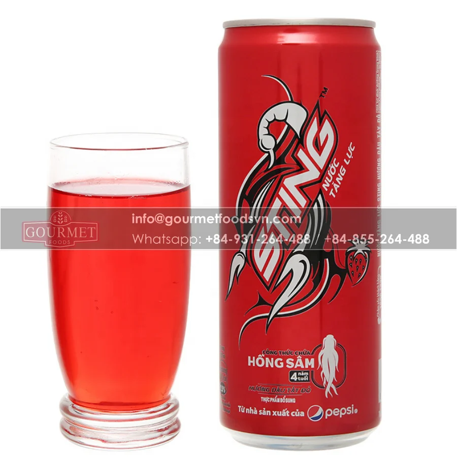 Энергетический напиток с клубникой 320 мл банки безалкогольные напитки основной ингредиент женьшень сладкий вкус объемная упаковка сертифицированная халяль