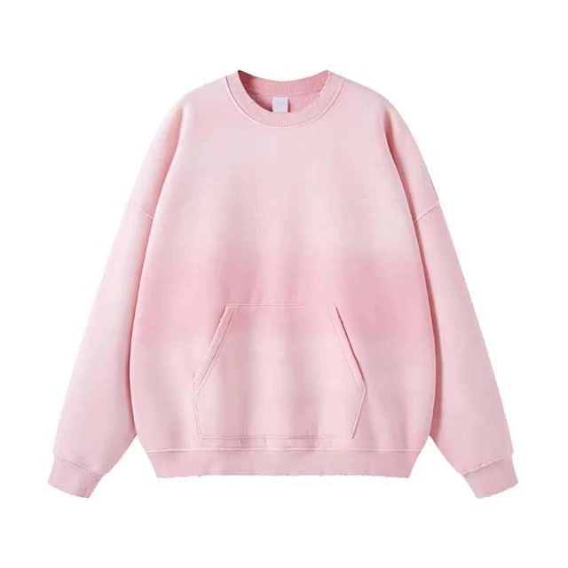Glory Custom Vintage Acid Washed 100% Cotton Sweatshirt Logo Plus Size Plain Dyed Basics Winter Clothing OEM/ODM Sweatshirts