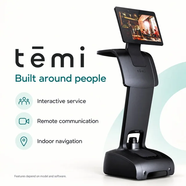 Temi Smart AI Restaurant Service Robot Remote Control Delivery Robot for Restaurant Hotel Delivery Obstacles Avoidance