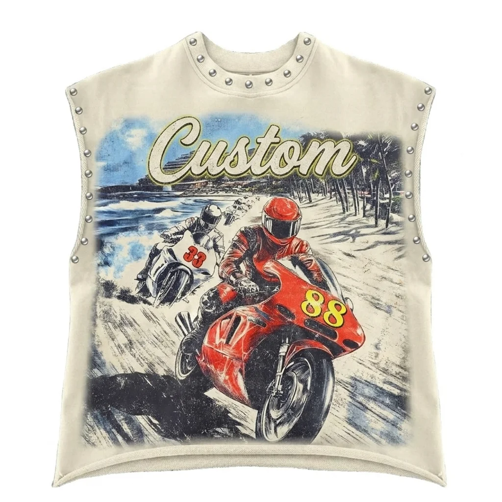 Glory Custom Rhinestone Cropped Graphic Tank Top Heavy Printed Trendy Design Sleeveless T Shirts For Unisex Comfort Wear
