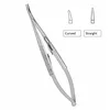 Curved jaws. Flat lock.  Overall length 5-5/8in (14.3cm).