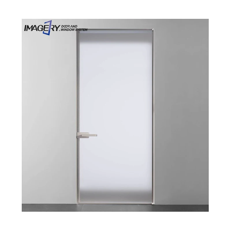 Latest Customized Extremely Narrow Frame Glass Soundproof Aluminum Casement Swing Door for Bathroom