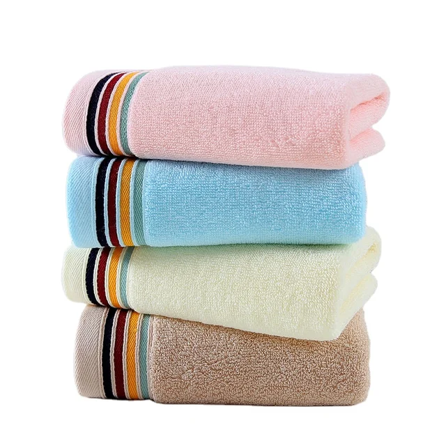Wholesale 32-Strand Cotton Soft Absorbent Daily Household Towels Custom Logo Simple Face Towels for Adults Home Use Gift Towels