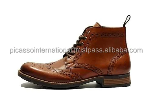 Exclusive Range Trendy Design Genuine Leather Ankle Boots Customized Logo Formal Casual Wear Oxford High Quality Exported