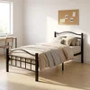 Letto Singolo in Acciaio Nero con Doghe Multiple