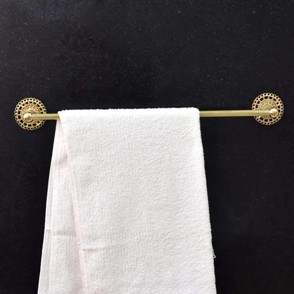 New Design Floral Base Towel Hanger Golden Brass Bathroom Hardware ...