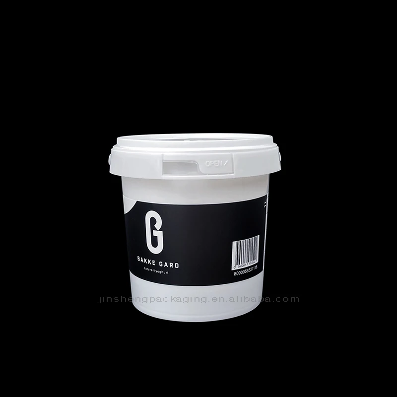 Fast Delivery Factory Price Small MOQ 32oz 1kg 1000ml Plastic Frozen Ice Cream Bucket with Logo & Handle