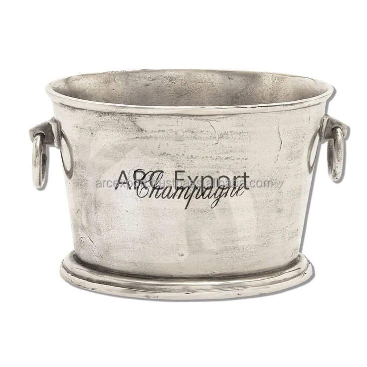 Wholesale Metal Large Antique Wine Bucket Raw Casted Large Party Events