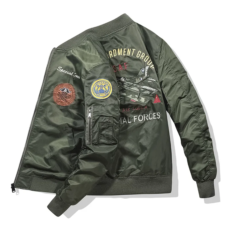 Fashionable hot sale high quality winter embroidered custom mens bomber jacket_voghion.com