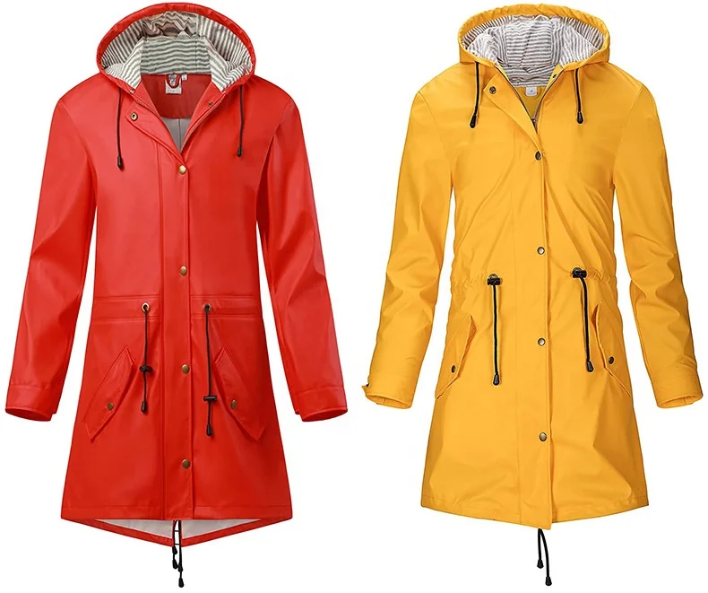 Coating Long And Thick Raincoat Custom Rain Jacket Waterproof Raincoats Oem Customization Pu For